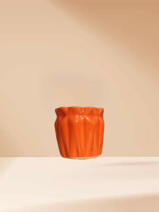 Orange Flower Cup Pot