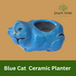 Blue Cat Ceramic Planter