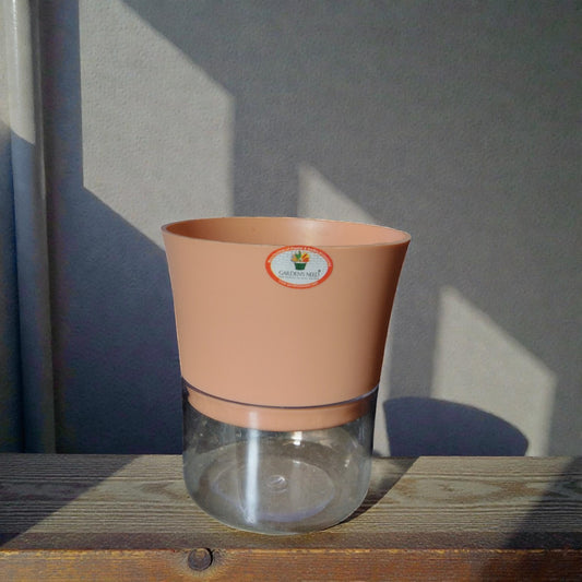 Peach Orange Self Watering Pot