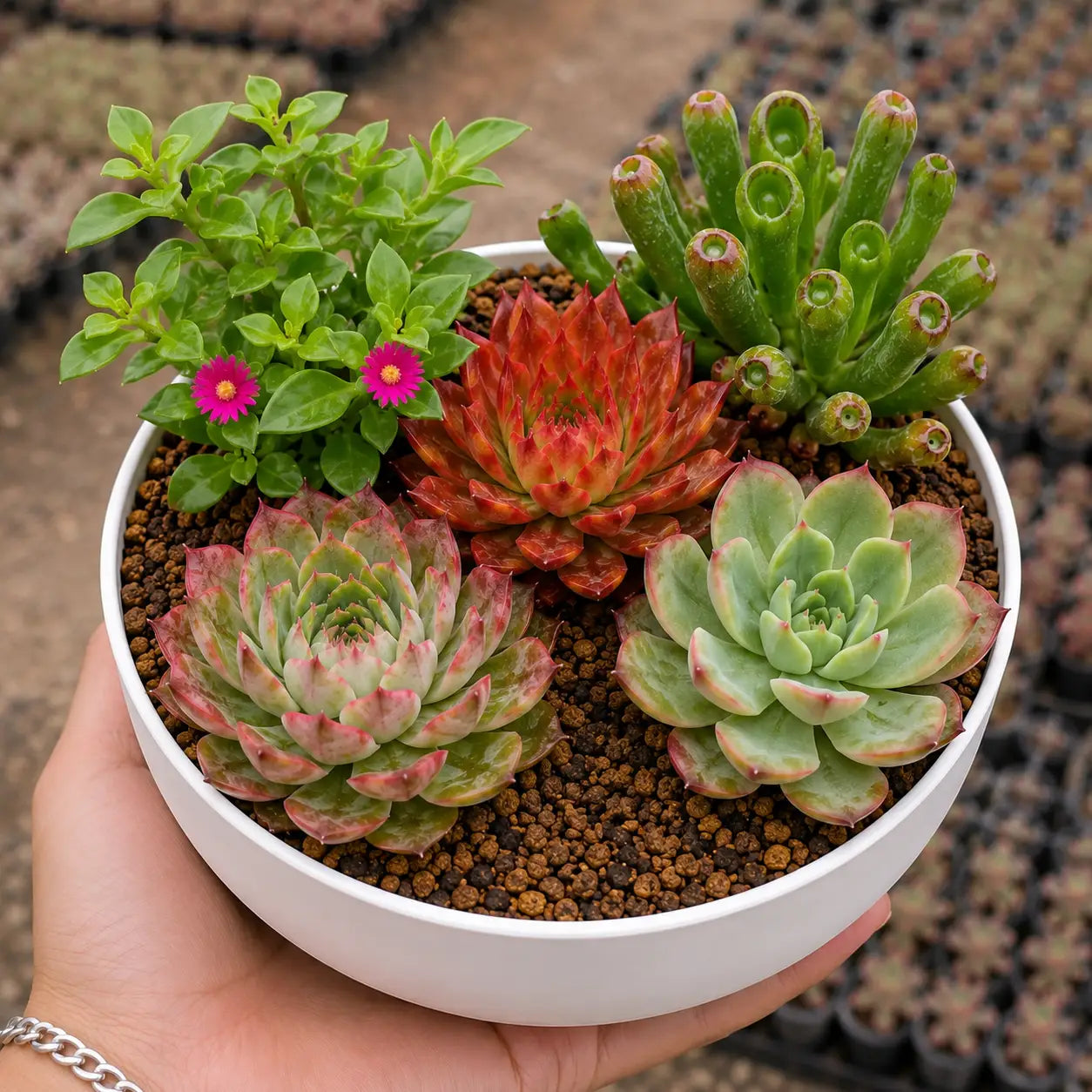 Premium Colorful Succulent Bowl Combo (Pack of 5)