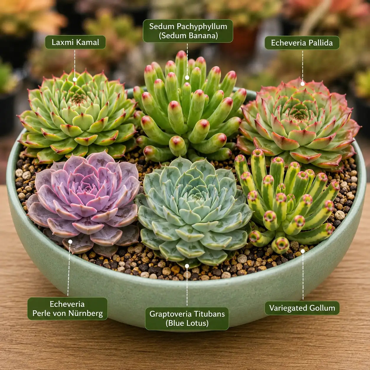 Premium Rare Succulent Garden Bowl Combo (Pack of 6)