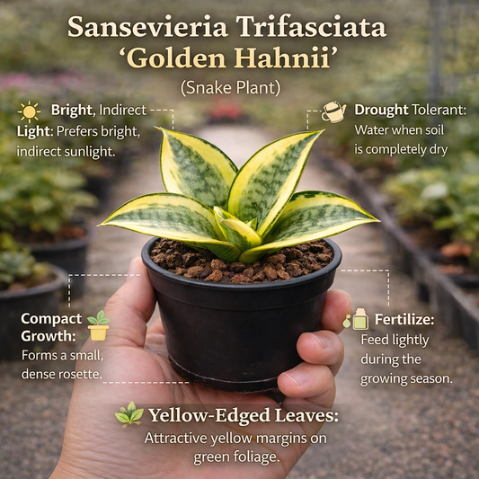 Sansevieria Trifasciata 'Golden Hahnii'(Snake Plant) Bare Rooted