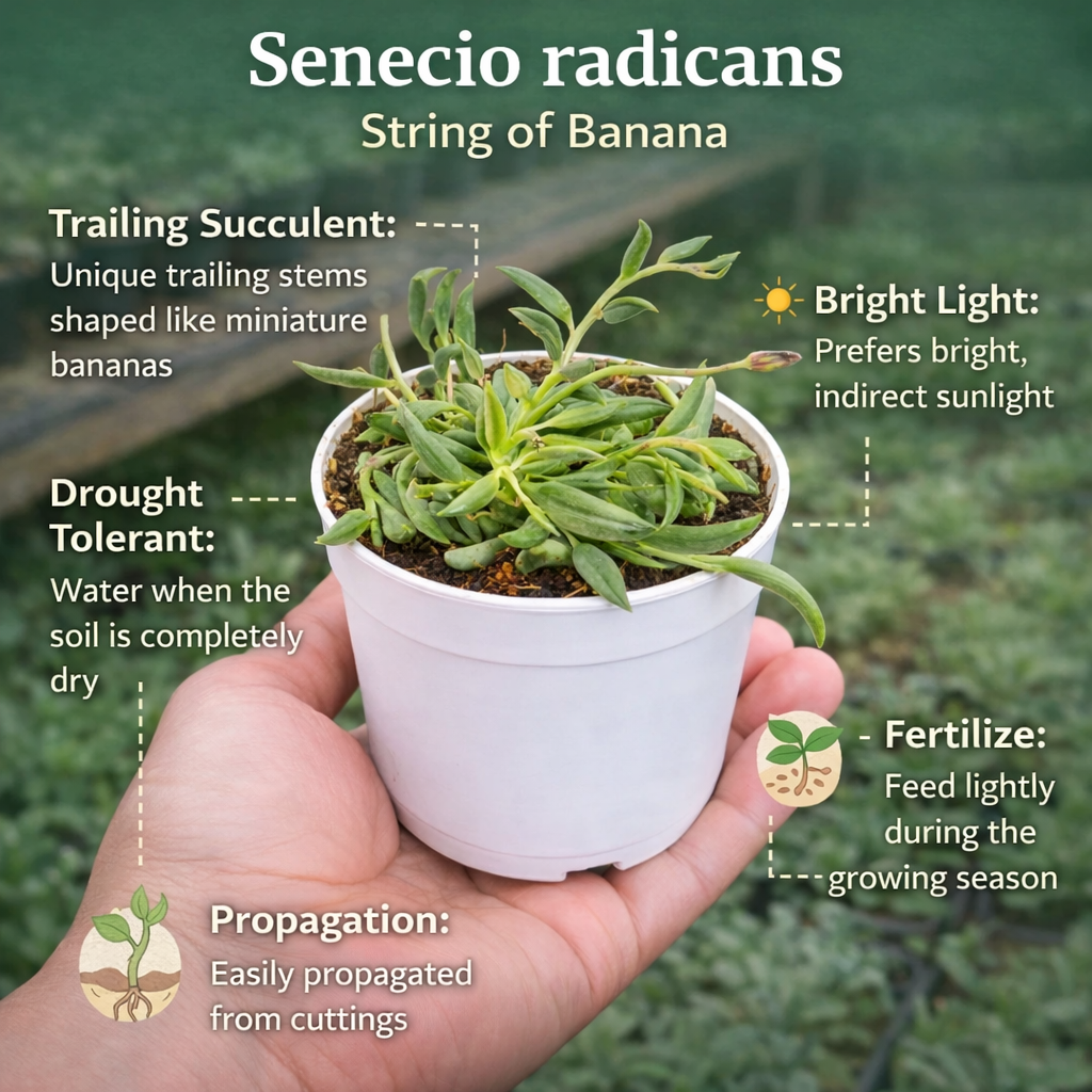 trailing banana succulent Buy Senecio Radicans (String of Banana)