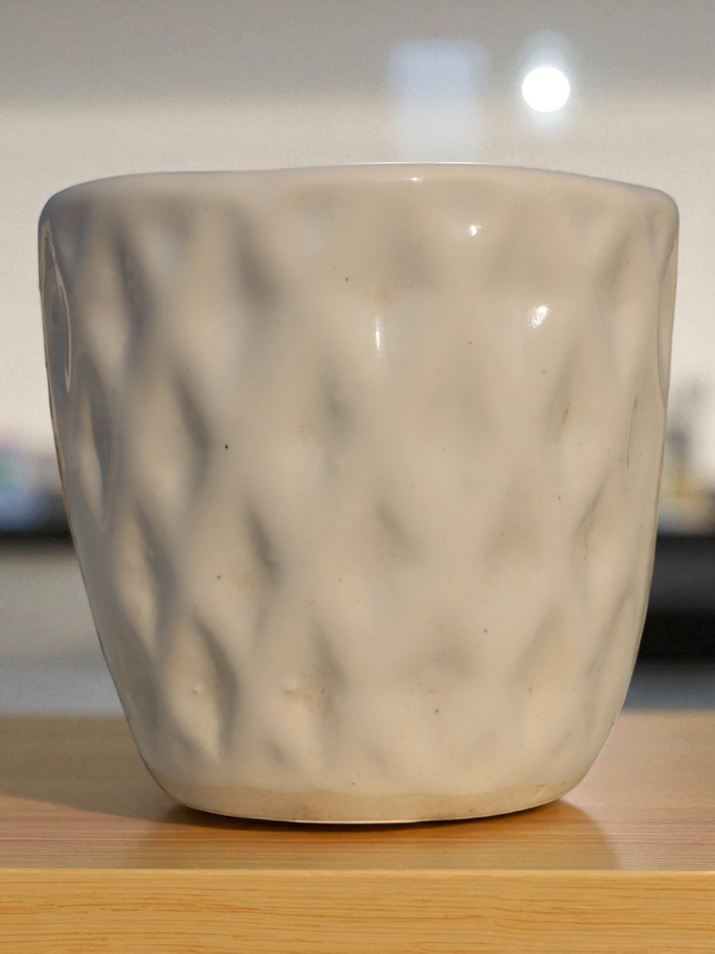 Small Cyclindrical White  Planter