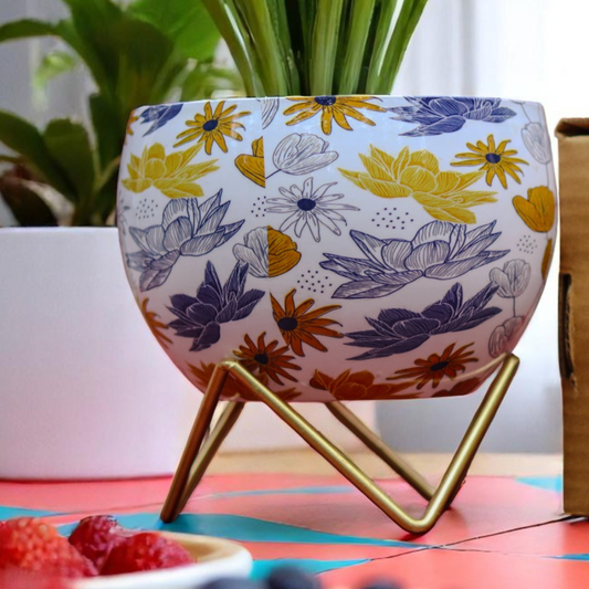 White Designer Apple Meena Metal Pot 1054 E