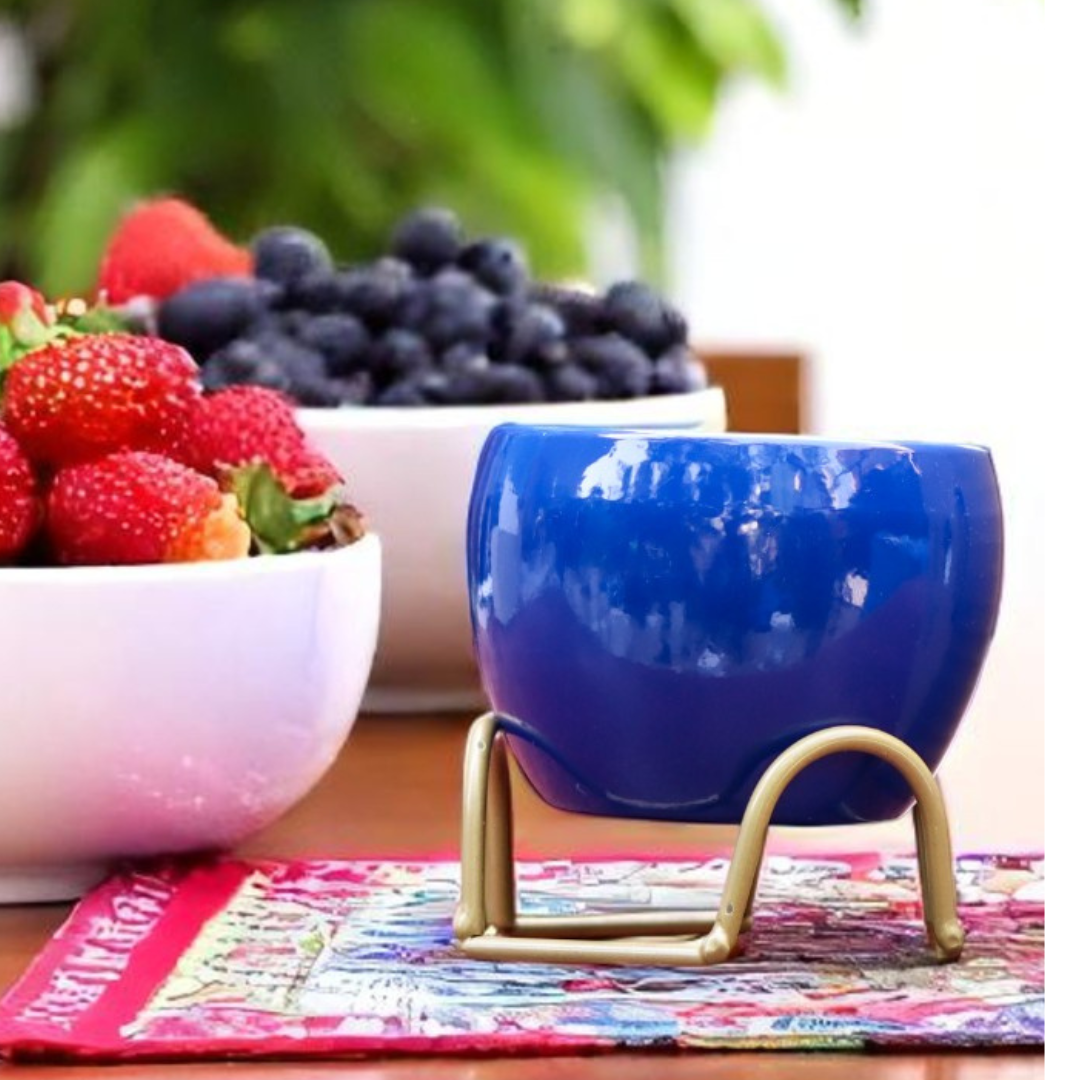Small Blue Pot in Zig zag Planter 1107 C