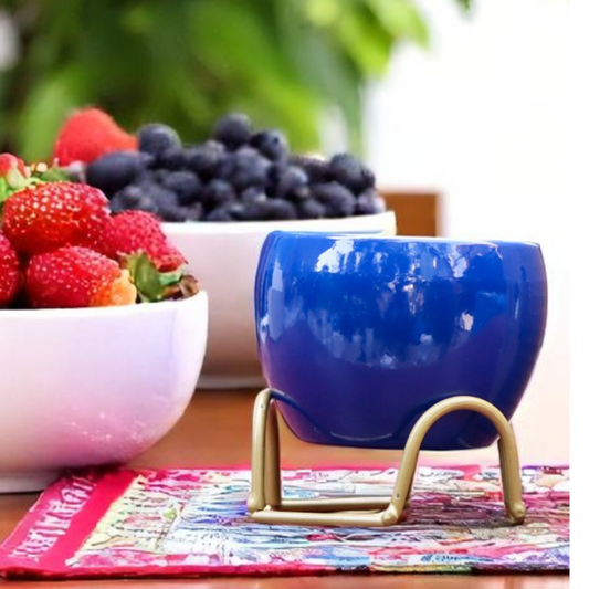 Small Blue Pot in Zig zag Planter 1107 C