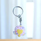 Pink and Blue Flying Heart Keychain (K-137)