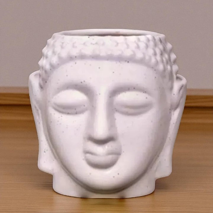 Buddha White ceramic Planter
