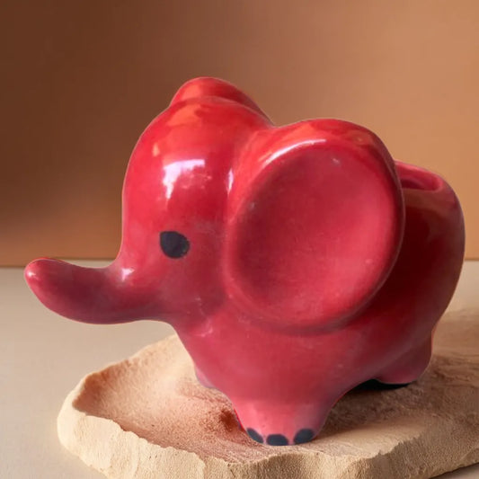 Red elephant ceramic Planter