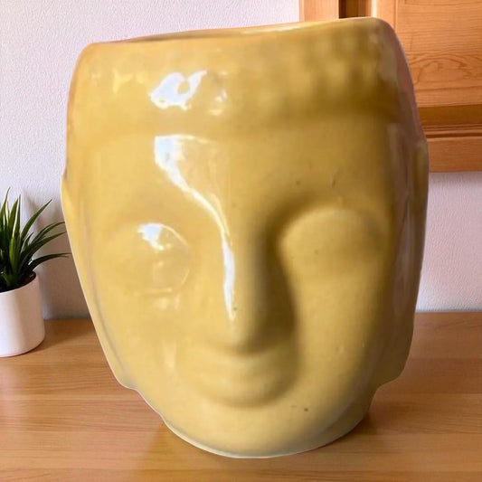 Yellow buddha ceramic Planter