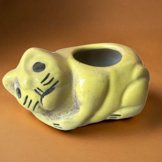 Cat yellow pot