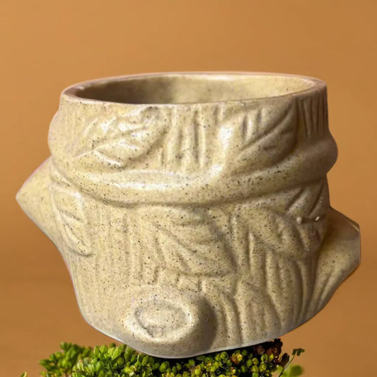 Wooden leaf  pot