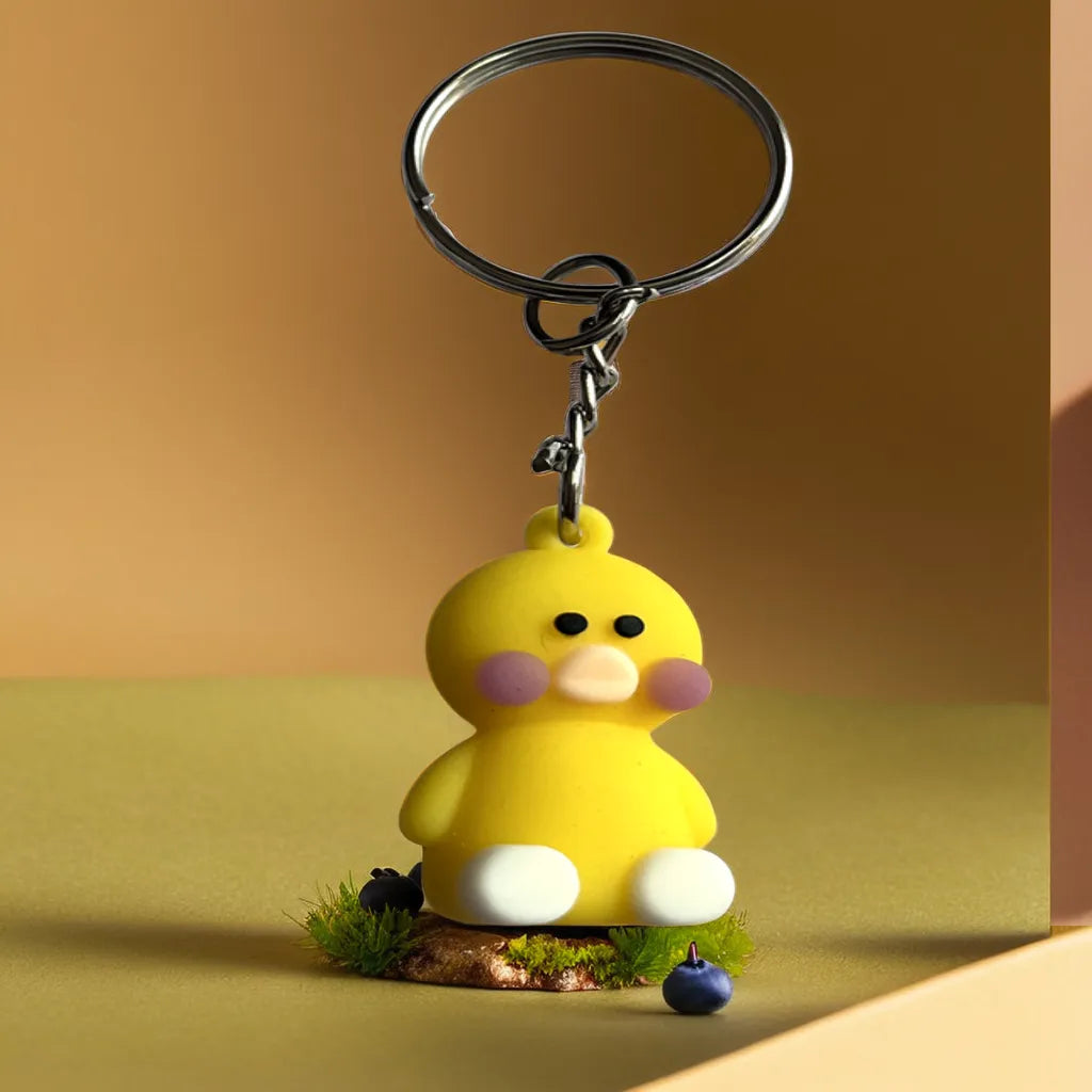 Yellow pig keychain