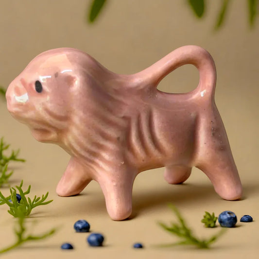 Pink lion ceramic Miniature