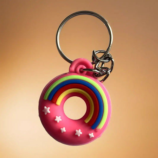 Pink Doughnut small Keychain