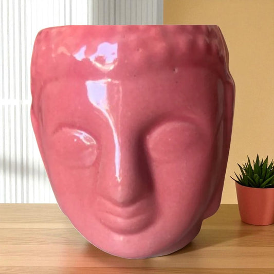 Pink buddha ceramic planter