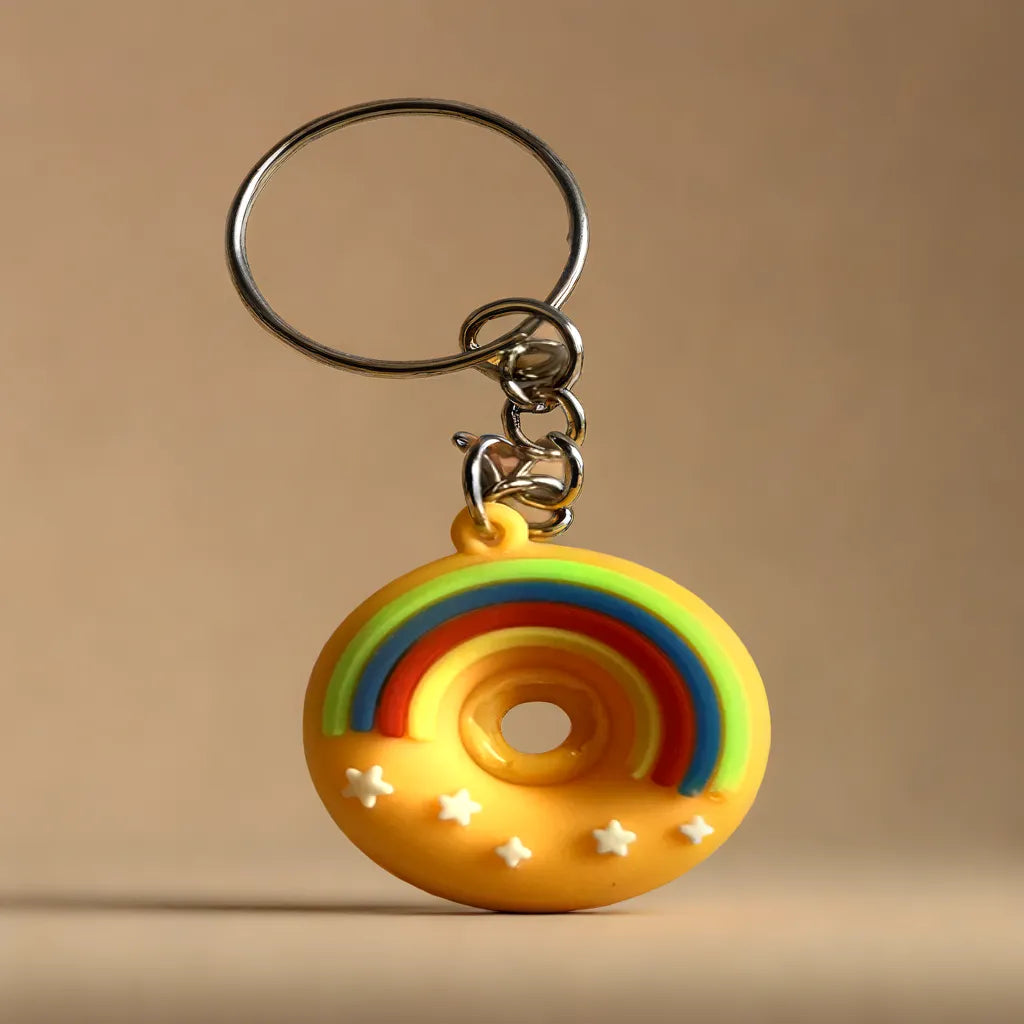 Yelllow doughnut small Keychain