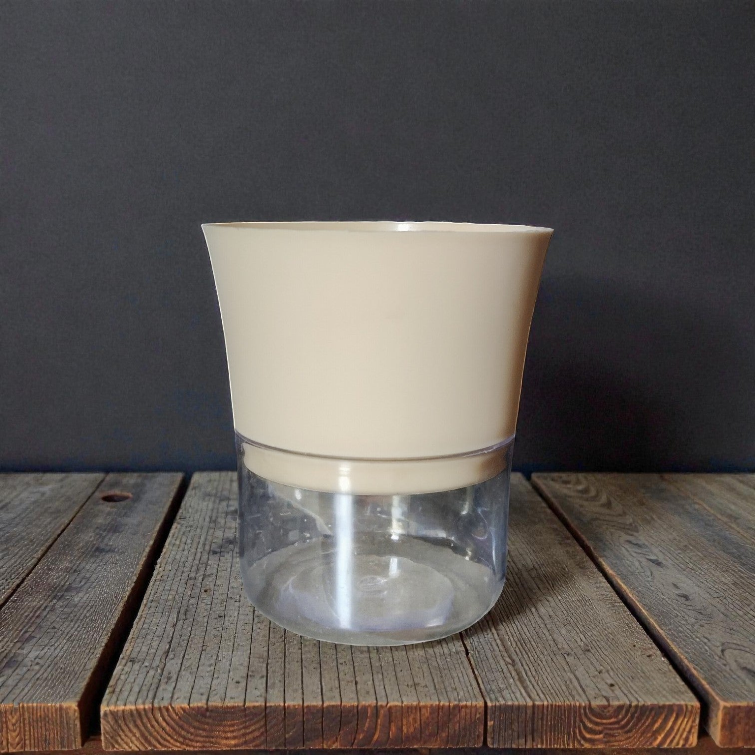 Cream Beige Self Watering Pot