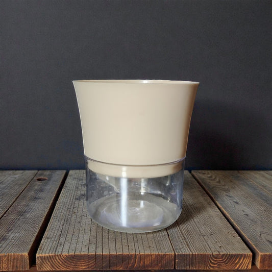 Cream Beige Self Watering Pot