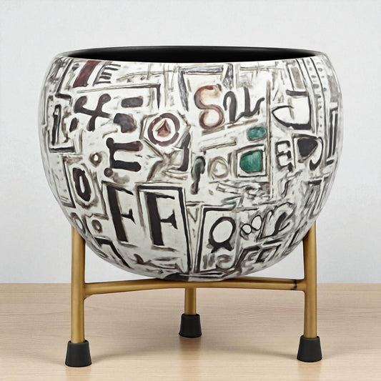 Black and white Apple meena Planter 1006 D