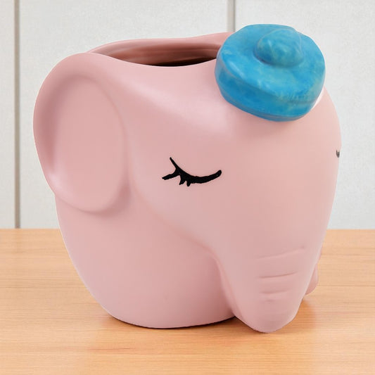 Sleeping Pink Elephant Planter