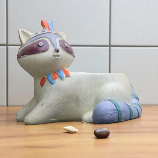 Cute Raccoon Resin Planter