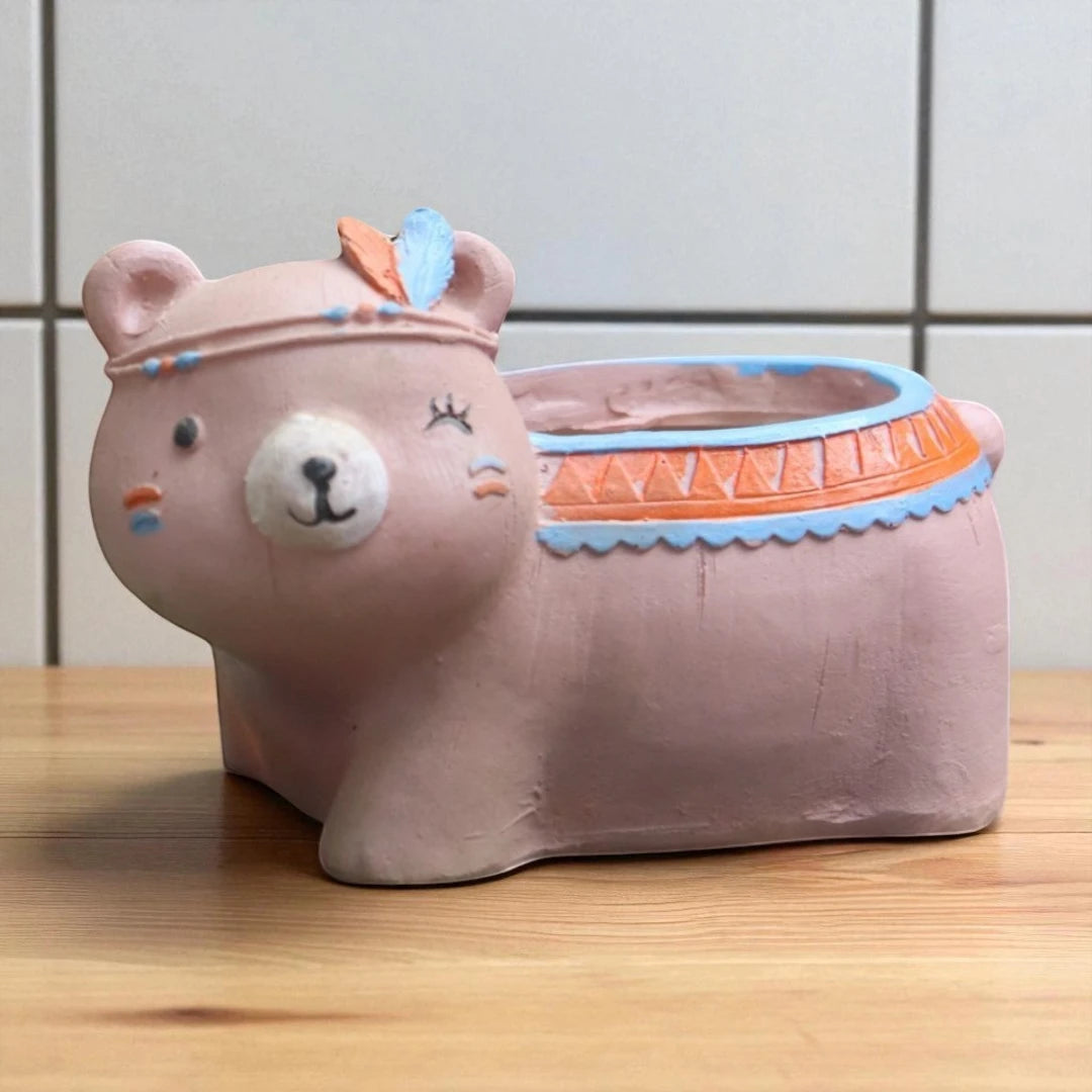 Pink Bear Resin planter