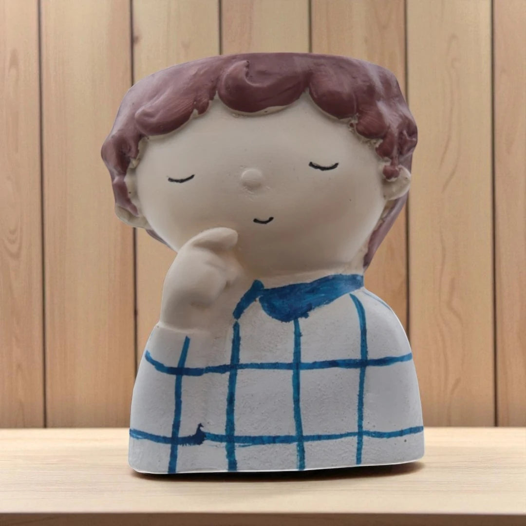 Sleeping Boy Blue Planter