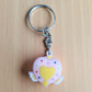 Pink and Blue Flying Heart Keychain (K-137)