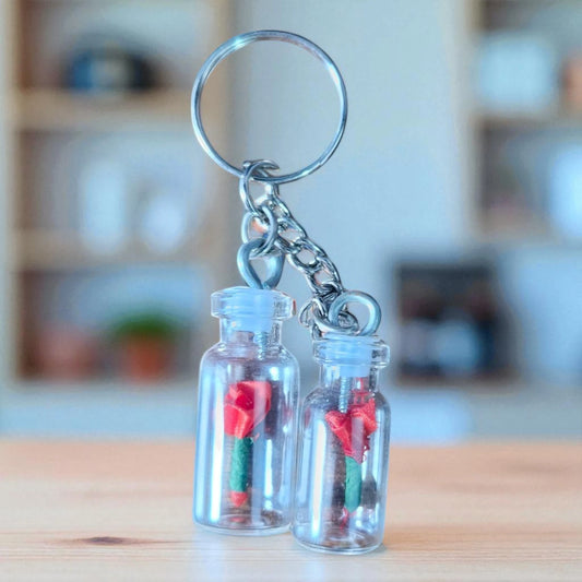 Bottle Rose Keychain (K-164)