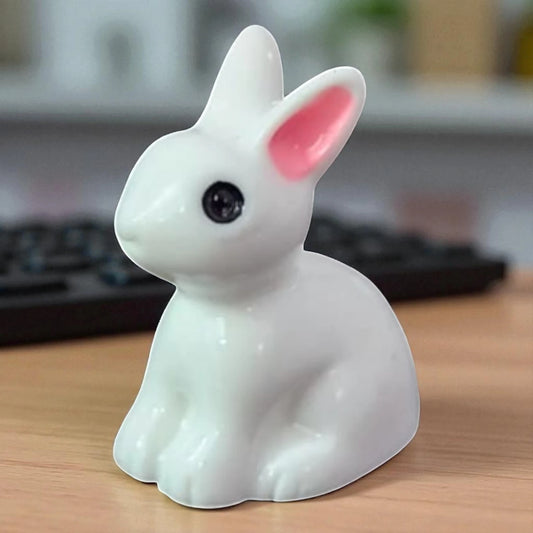 cute white rabbit miniature (M-109)