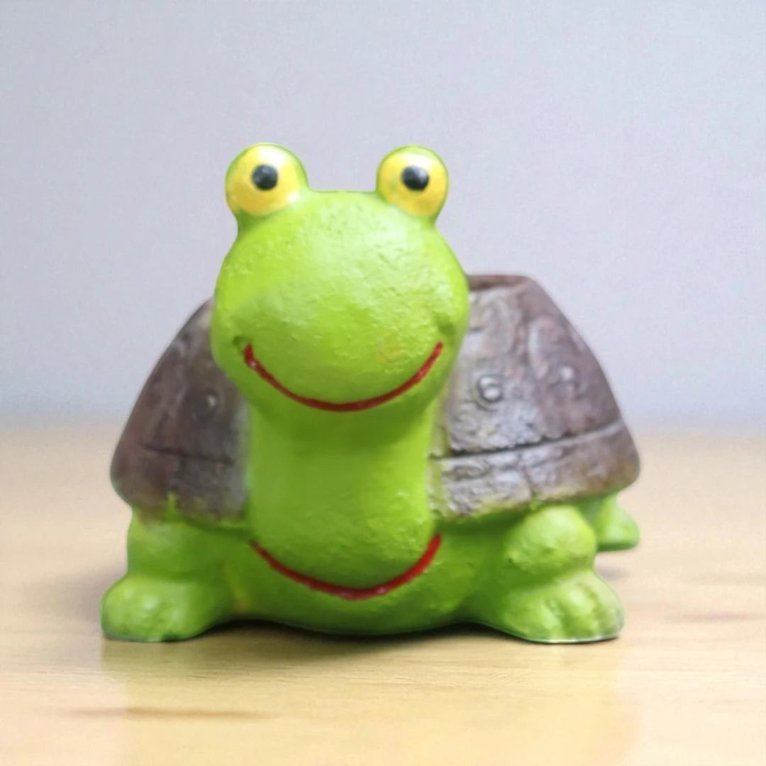 Green Turtle Resin Planter