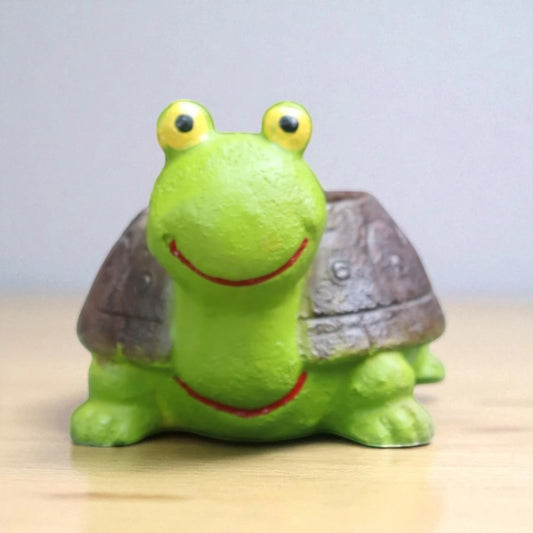 Green Turtle Resin Planter