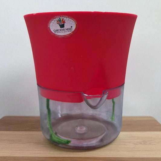 Red Self watering pot